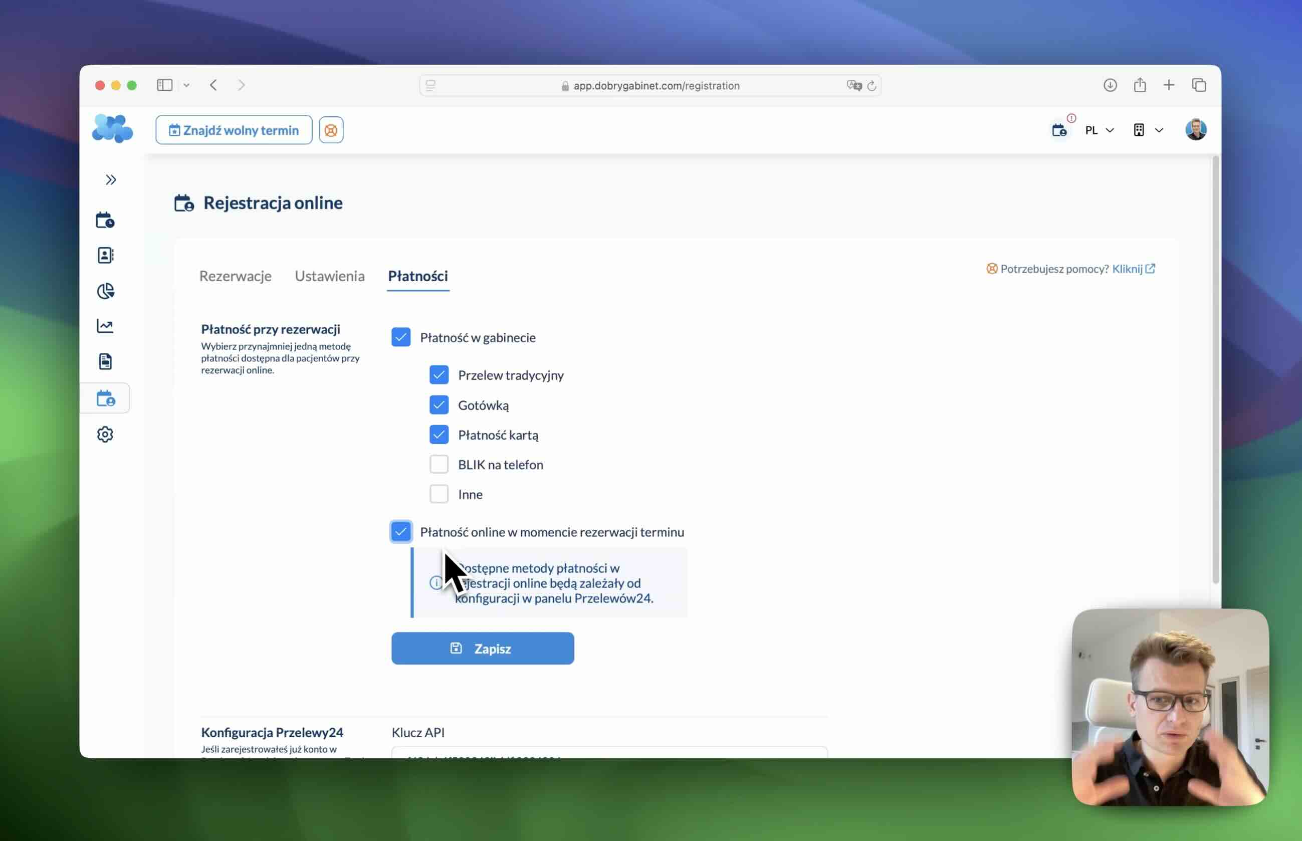 Konfiguracja płatności online dla formularzy.