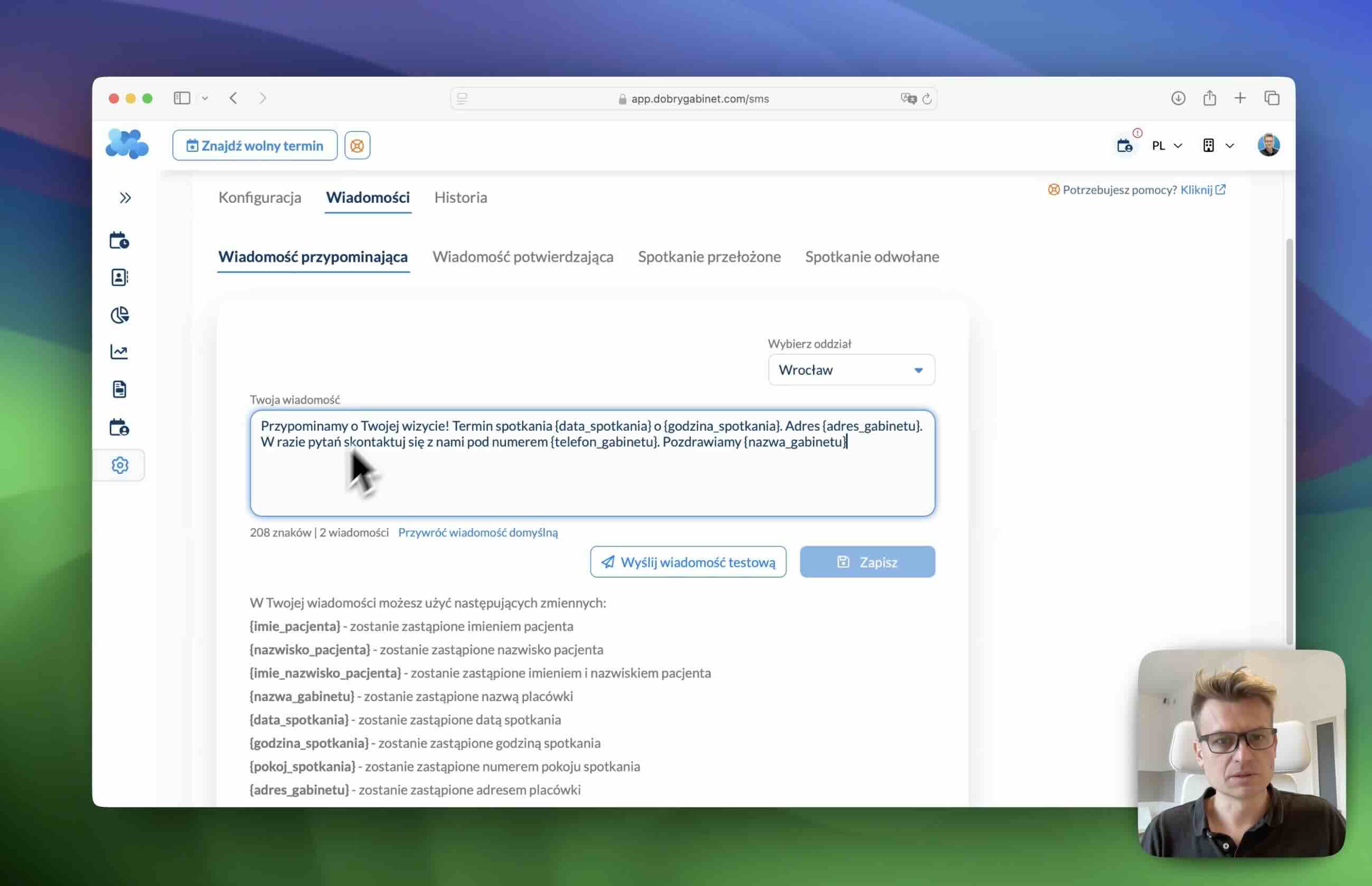 Personalizacja treści wysyłanych wiadomości SMS.